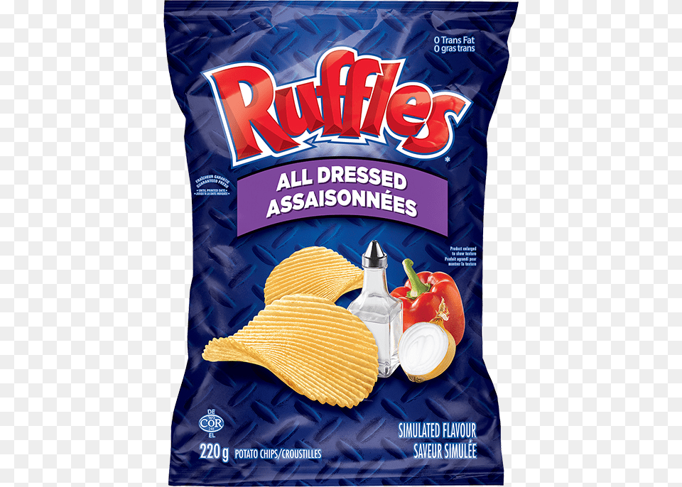Ruffles All Dressed Ruffles Dill Pickle Chips, Food, Snack Free Png