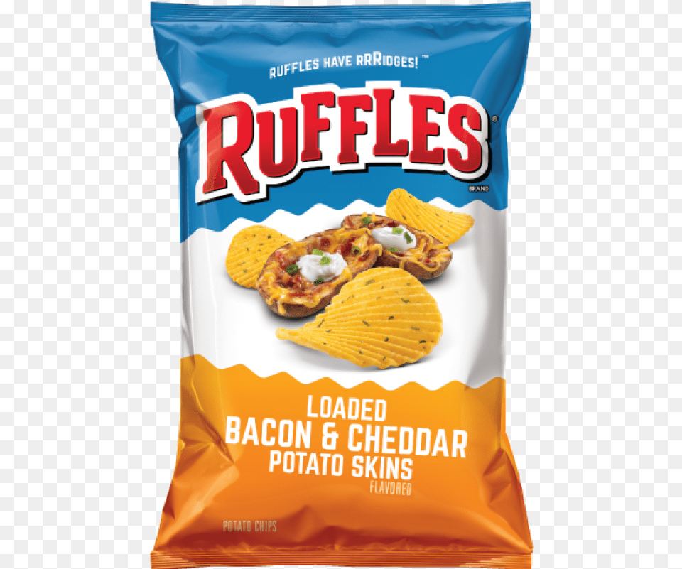 Ruffles Loaded Bacon Amp Cheddar Potato Skins Flavored Ruffles Loaded Bacon And Cheddar Potato Skins, Food, Snack Free Transparent Png