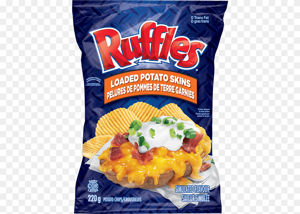 Ruffles Loaded Potato Skins Ruffles Loaded Potato Skins Potato Chips, Food, Snack, Sandwich Free Png Download