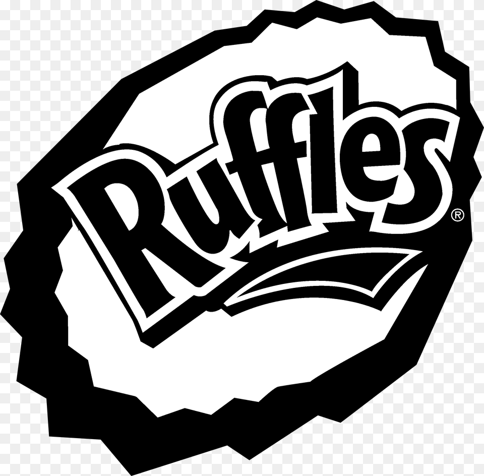 Ruffles Logo Black And White Ruffles Logo, Sticker, Bulldozer, Machine Free Transparent Png