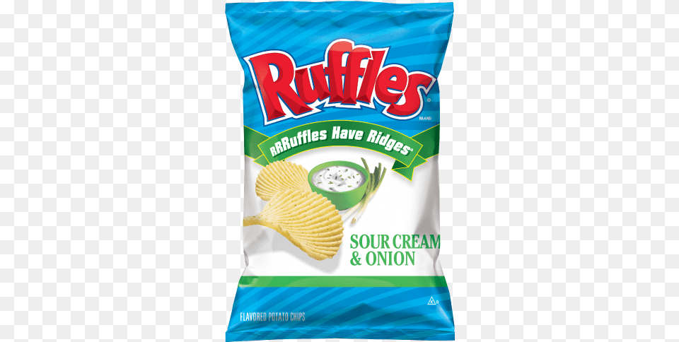 Ruffles Sour Cream Amp Onion Flavored Potato Chips Ruffles Chips Sour Cream, Food, Ketchup, Mayonnaise Png