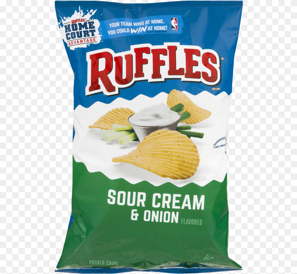 Ruffles Sour Cream Amp Onion Potato Chips Potato Chip, Food, Snack Free Png