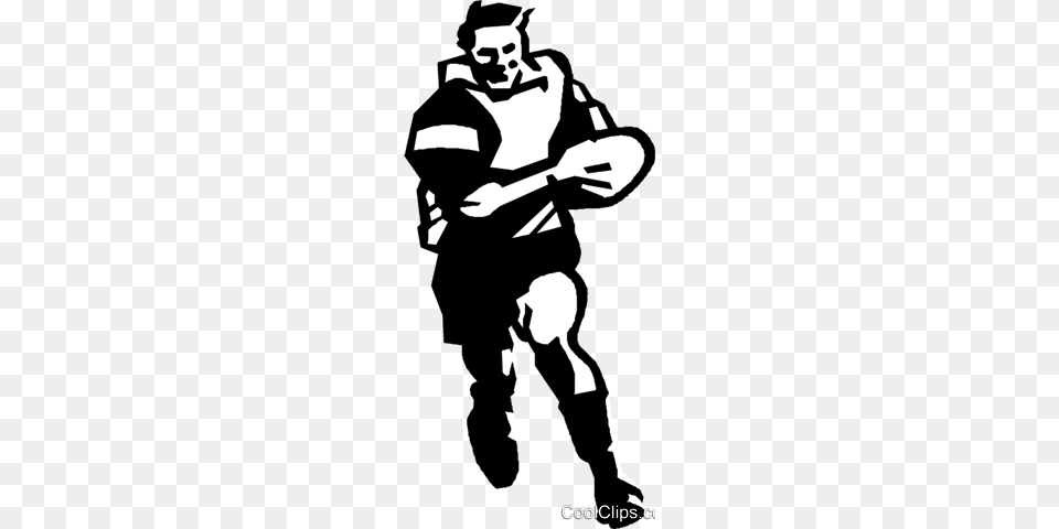 Rugby Player Royalty Vector Clip Art Illustration, Stencil, People, Person, Baby Free Transparent Png