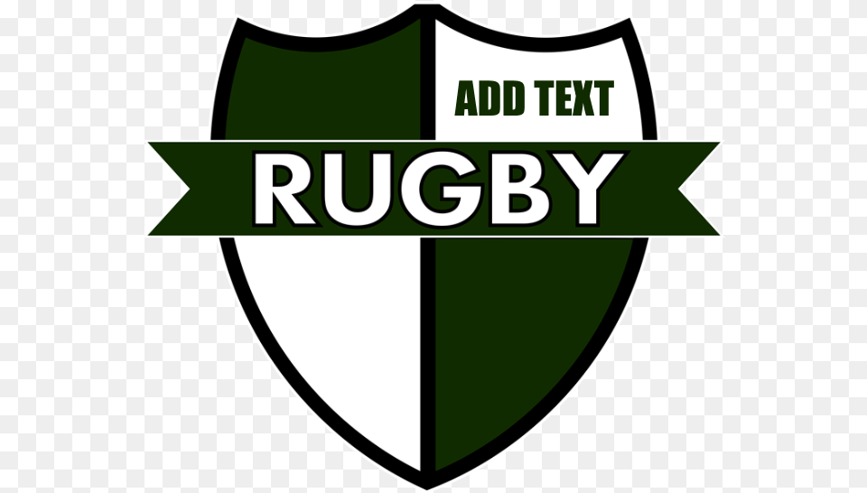 Rugby Shield White Green Banner Emblem, Logo Free Png Download