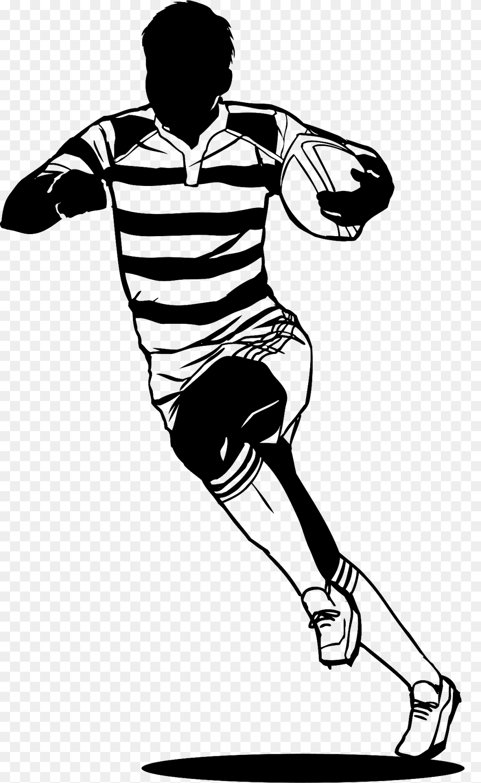 Rugby Sports Black And White Clipart, Adult, Shorts, Person, Clothing Png
