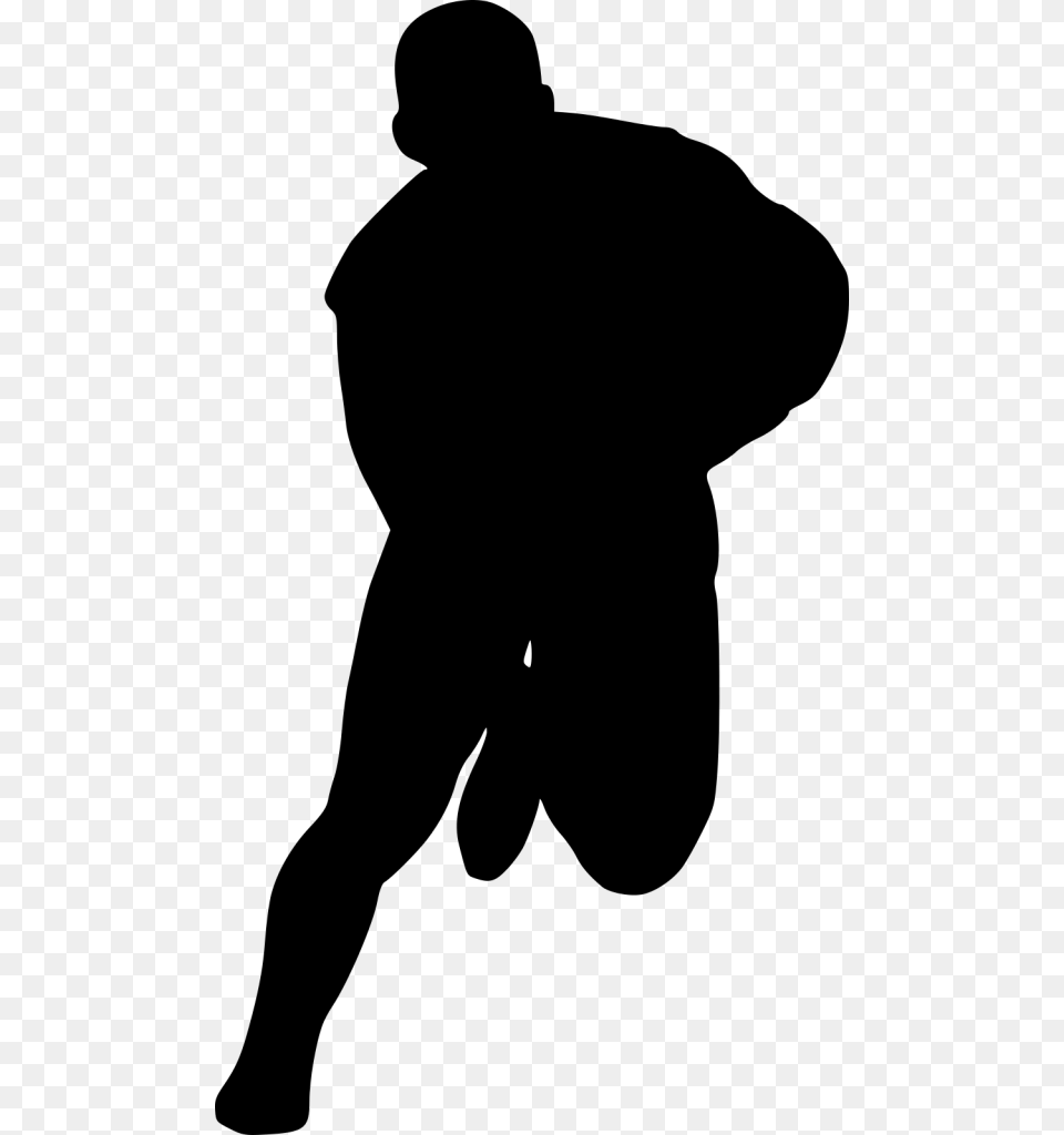 Rugby Transparent Silhouette, Gray Free Png