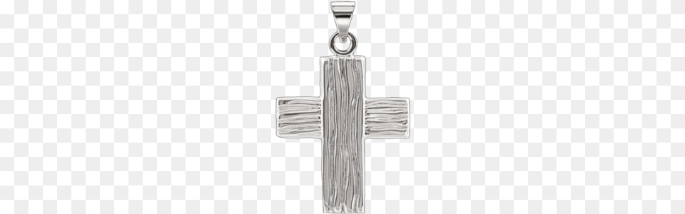 Rugged Cross Sterling Silver Men39s Ridged Cross 24 Inch, Accessories, Symbol, Pendant Png Image
