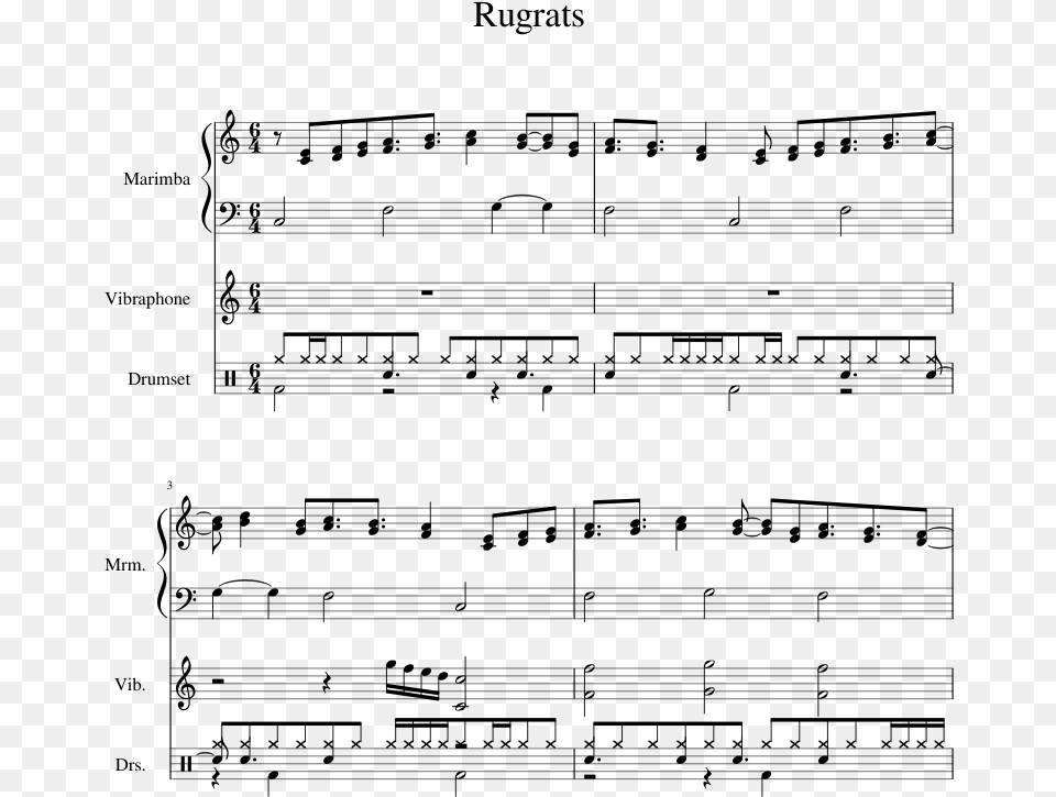 Rugrats Piano Sheet Music, Gray Free Png Download