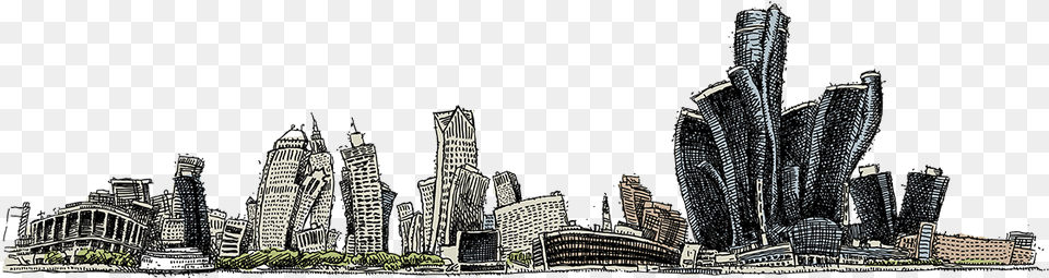 Ruins Drawing City Detroit Cartoon, Urban, Outdoors, Nature, Metropolis Png Image