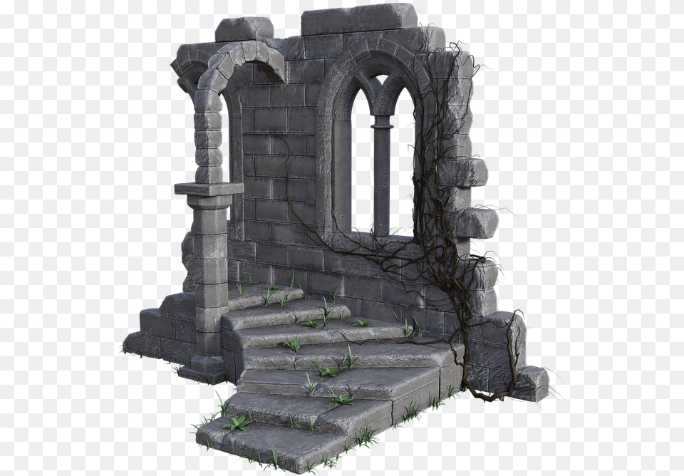 Ruins Stone Wall, Arch, Architecture, Building, Crypt Free Png Download