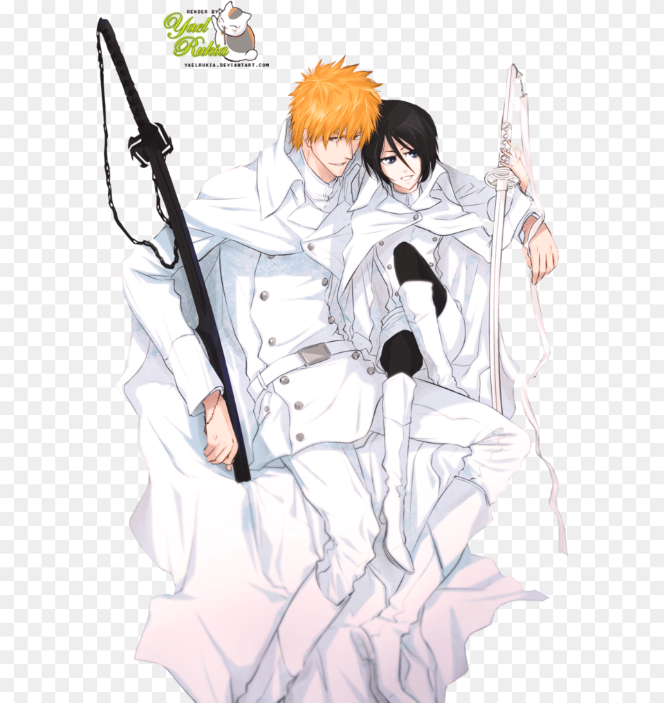 Rukia X Ichigo Bleach Fanart, Publication, Book, Comics, Person Png Image