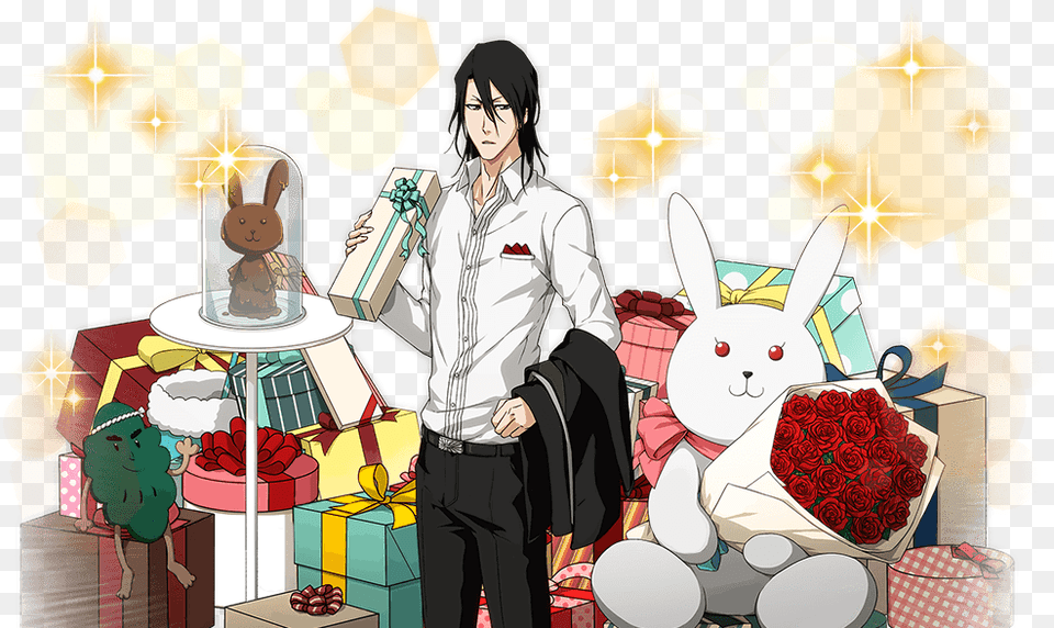 Rukias Chocolate Bunny And Wakame Ambassador Why Are Bleach Brave Souls Hisagi, Woman, Adult, Publication, Person Png