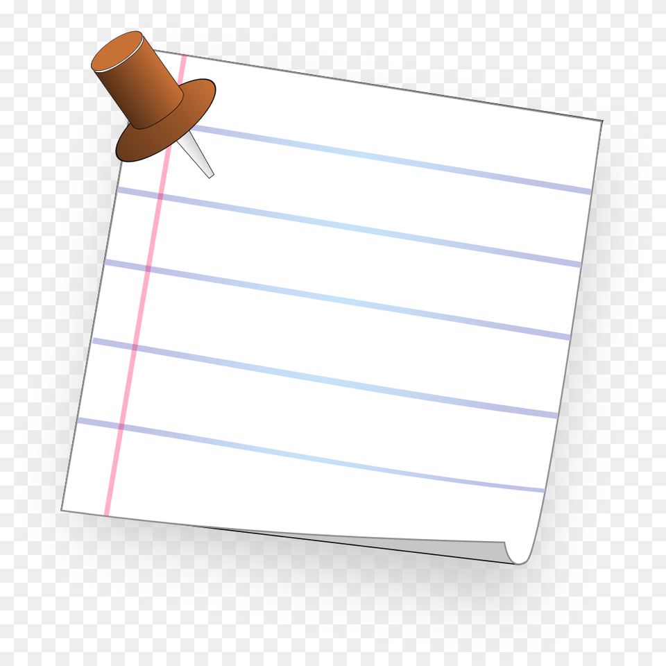 Ruled Paper Note With Pin, White Board, Page, Text Png