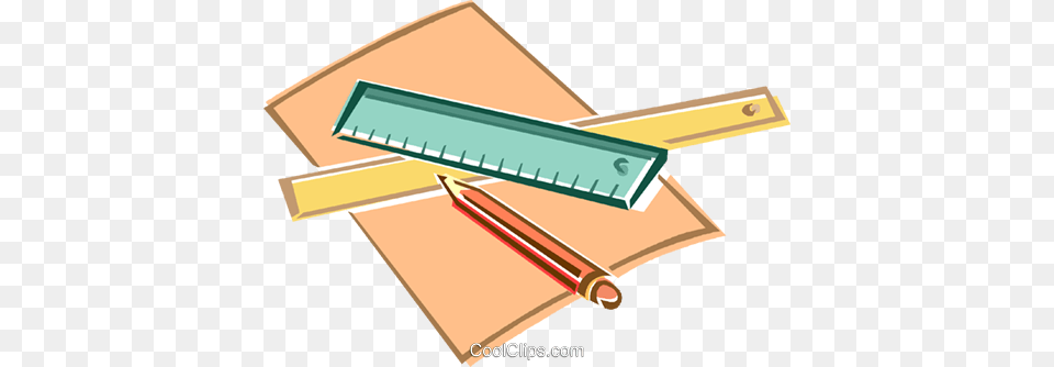 Ruler Pencil Paper Royalty Vector Clip Art Illustration, Mailbox Free Png Download
