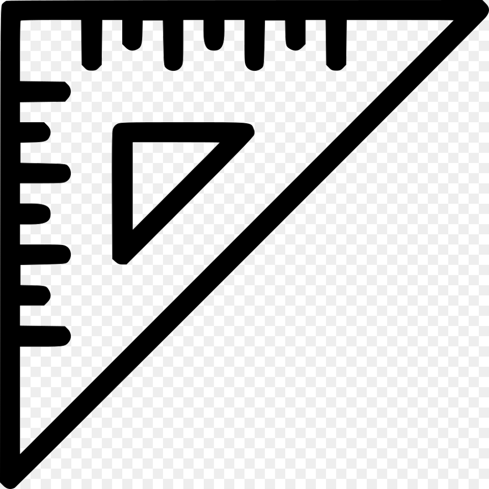 Ruler Scale Measure Comments Set Square Icon, Triangle, Weapon Png Image