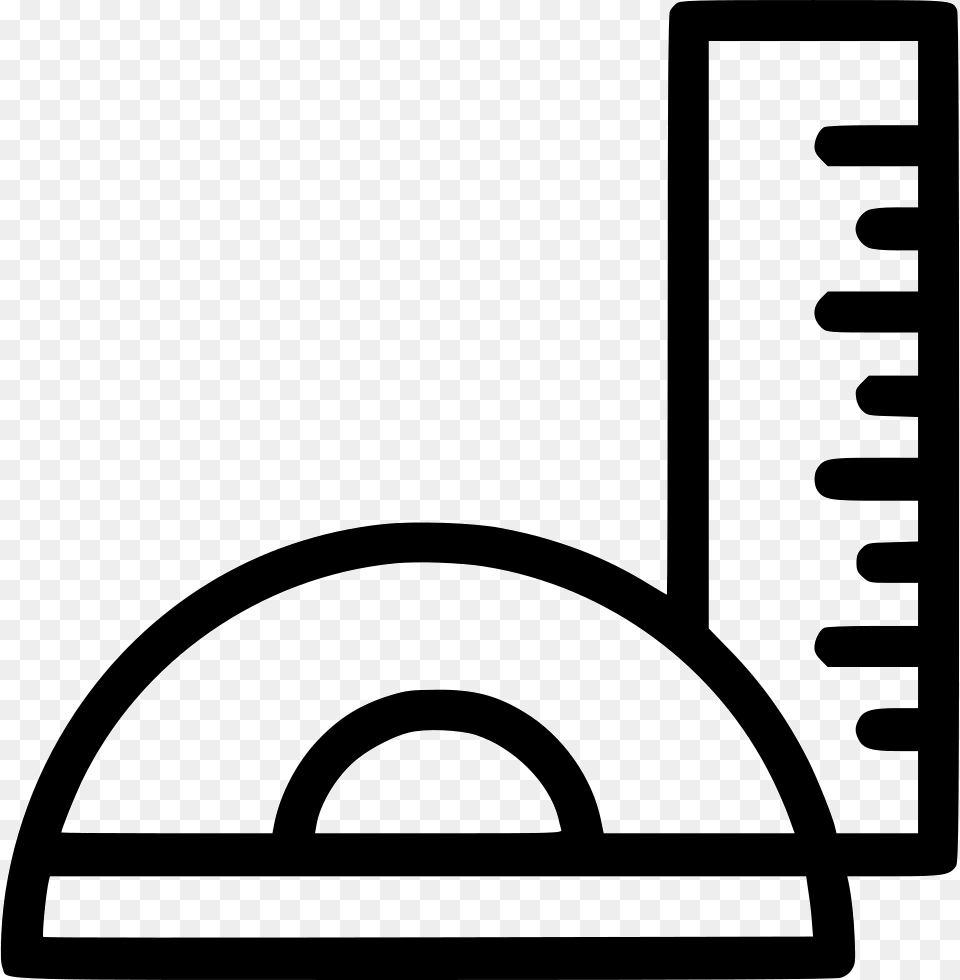 Ruler Scale Protractor Geometry Angle Draw Measure Icon, Stencil Free Png