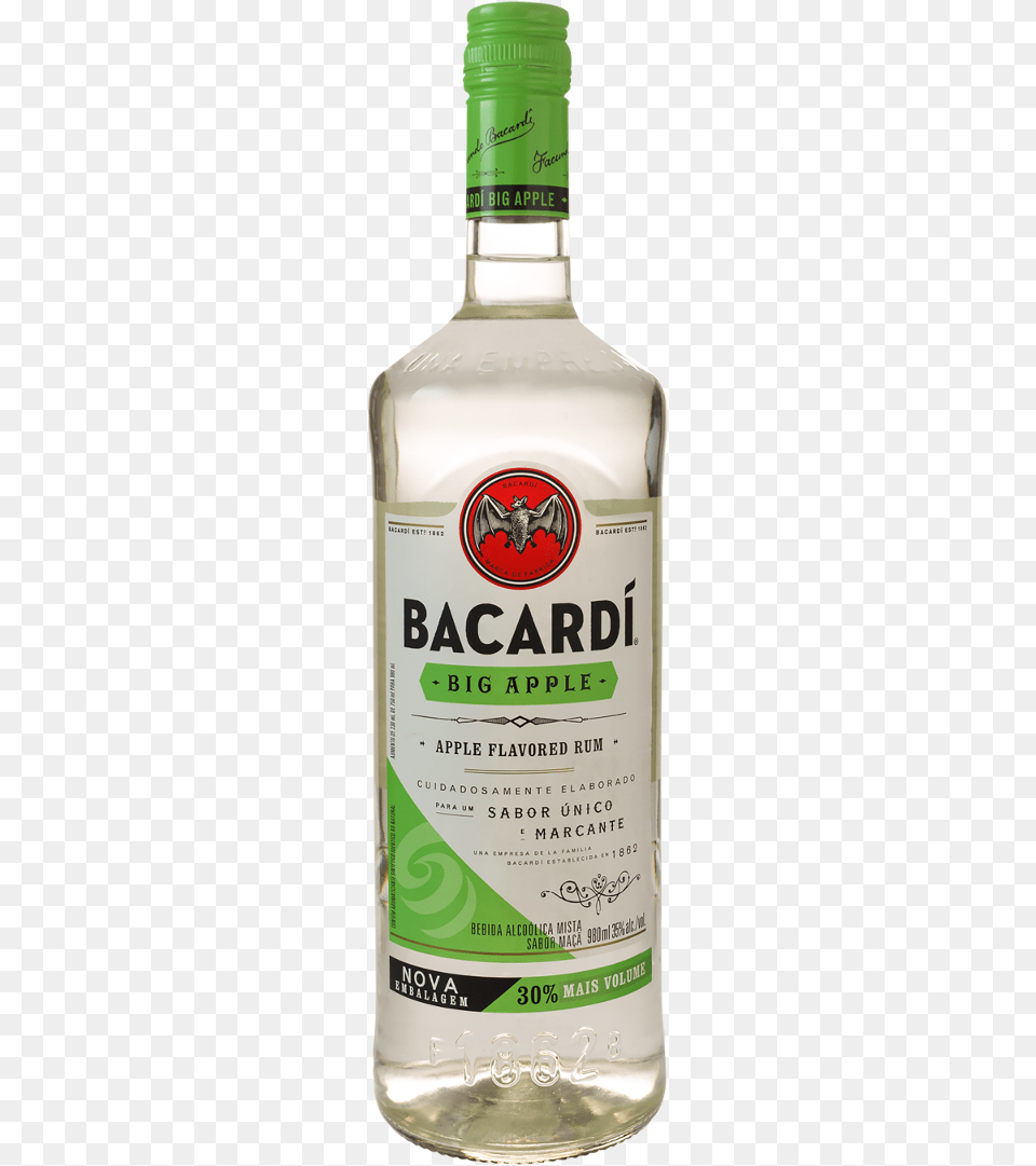 Rum Bacardi Big Apple Garrafa, Alcohol, Beverage, Gin, Liquor Free Transparent Png