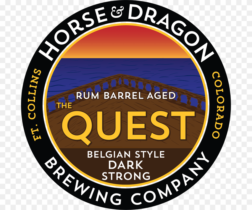 Rum Barrel Aged The Quest Belgian Style Dark Strong Horse And Dragon Brewery, Logo, Architecture, Building, Disk Free Transparent Png