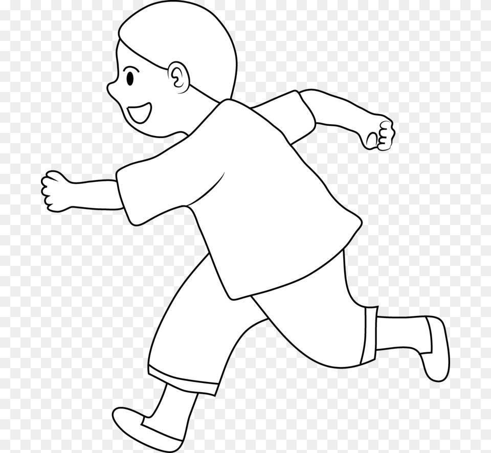 Run Clipart Black And White, Baby, Person, Face, Head Free Png