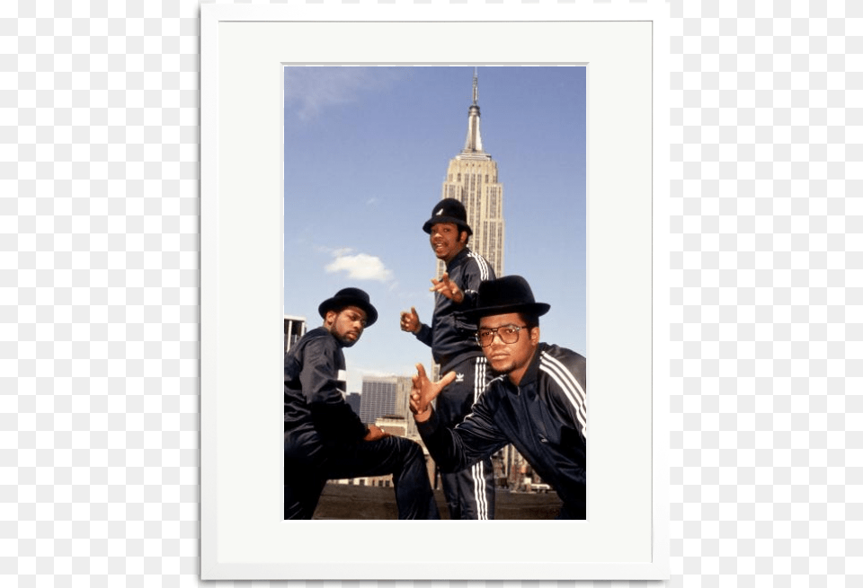 Run Dmc In Front Of The Empire State Building Run Dmc Adidas, Urban, Head, Hat, Face Png