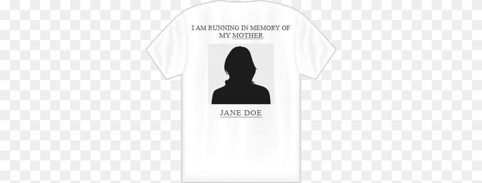 Run For Hope T Shirt Template Silhouette, Clothing, T-shirt, Adult, Female Png Image