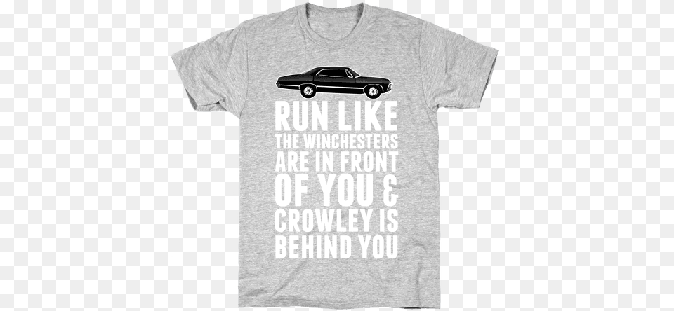 Run Like The Winchesters Mens T Shirt Hello Darkness My Old Friend Shirt, Clothing, T-shirt, Car, Transportation Free Png