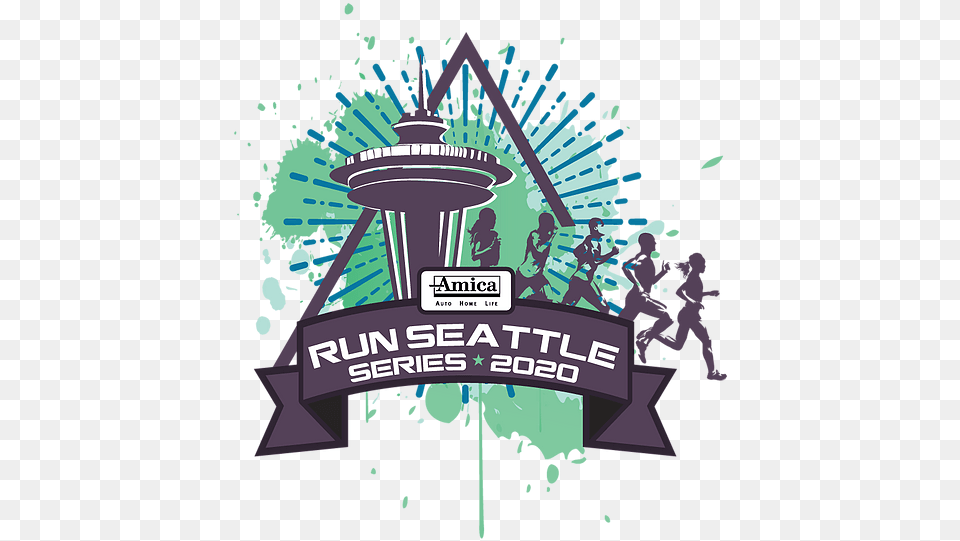 Run Seattle Series Marathon Event, Advertisement, Poster, Person, Purple Png Image