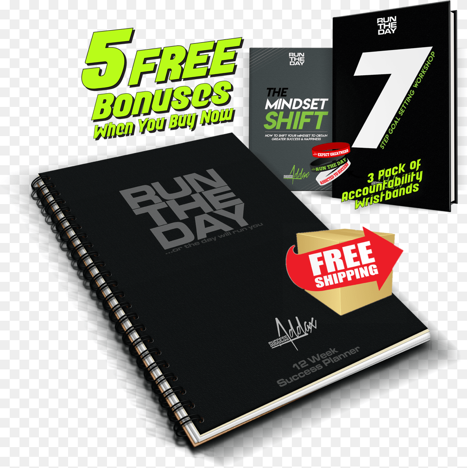 Run The Day Success Planner Graphic Design, Advertisement, Poster, Publication, Book Png