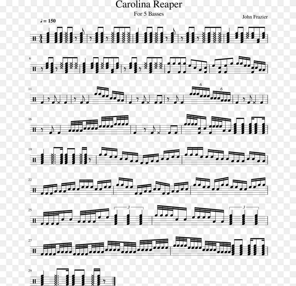 Runaway Baby Drum Sheet Music, Gray Png