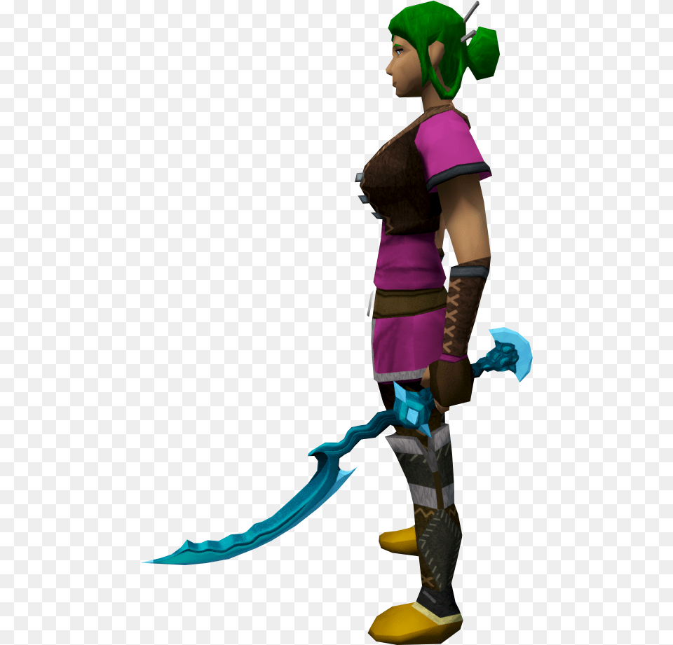 Runescape Khopesh Ice Dye, Person, Cartoon, Blade, Dagger Png Image