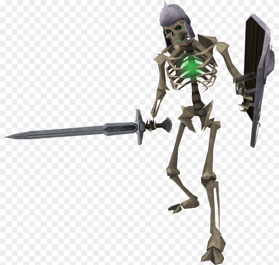 Runescape Lvl 22 Skeleton, Person, Blade, Dagger, Knife Free Png