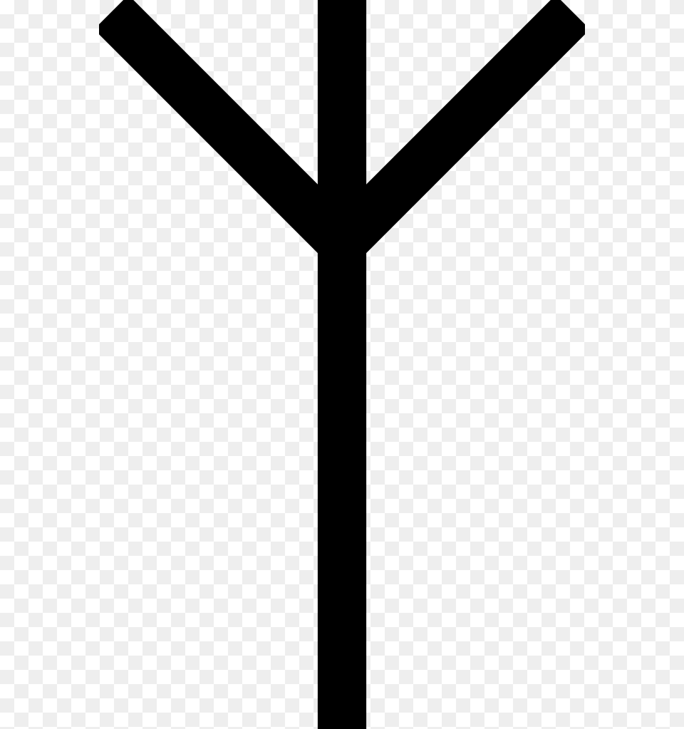 Runic Letter Algiz Algiz Rune, Gray Free Png