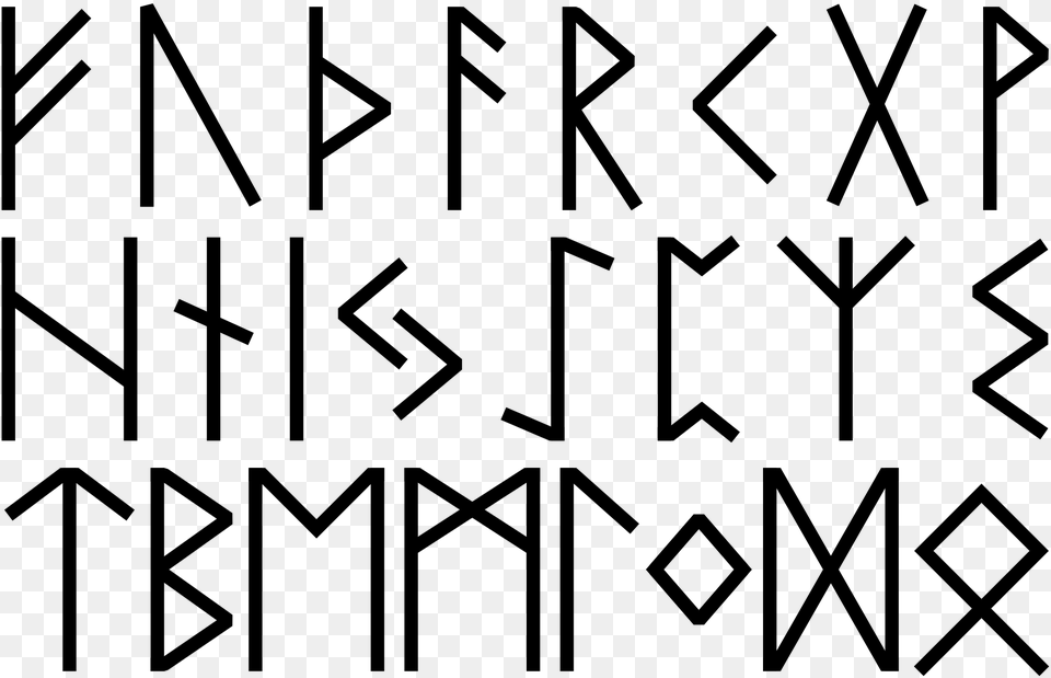Runic Letters Elder Futhark, Gray Png Image