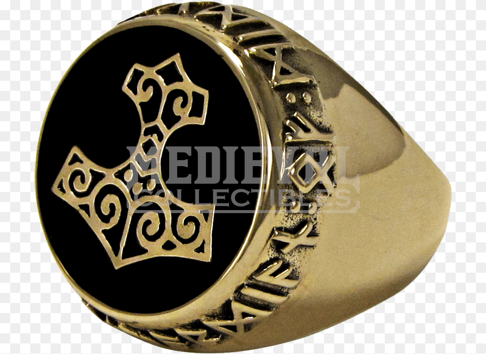 Runic Thor Hammer Thors Hammer Ring, Accessories, Jewelry Free Png Download