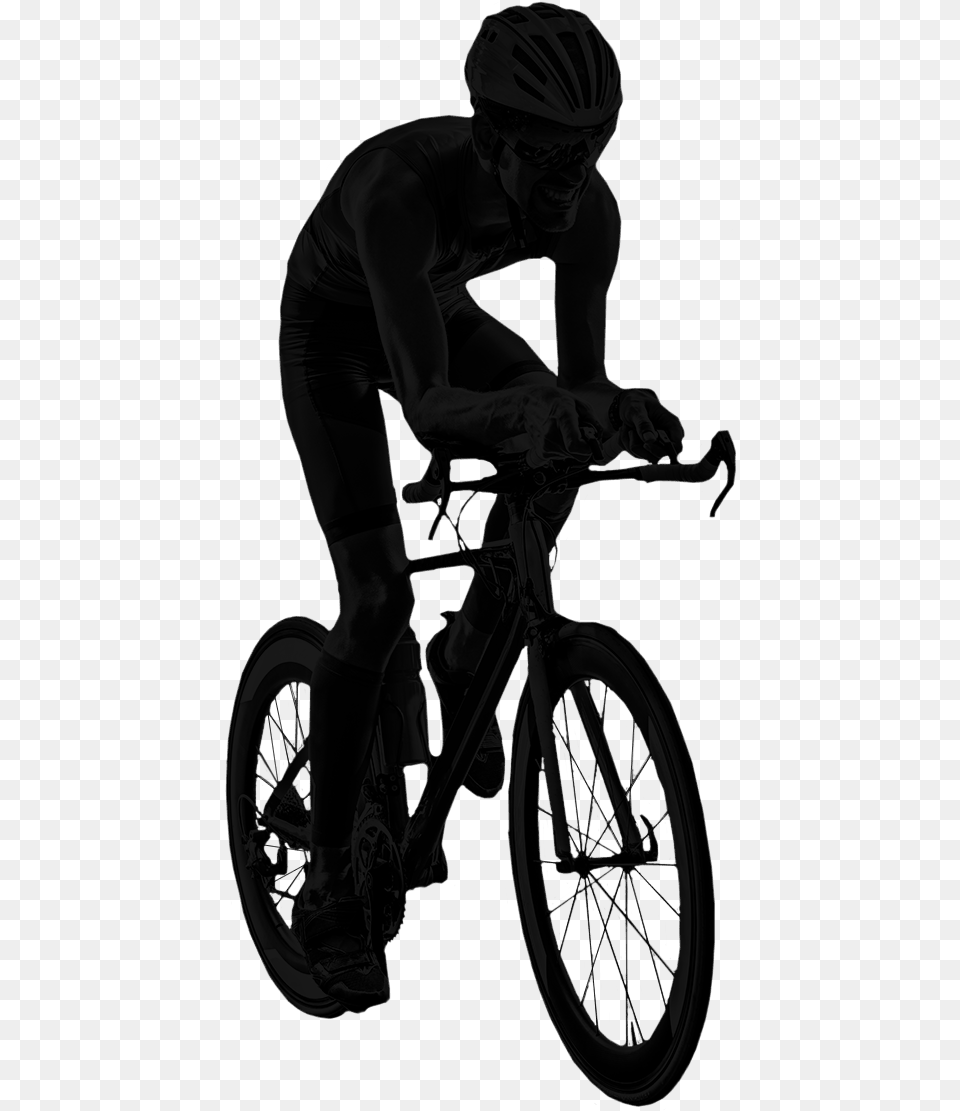 Runner Bike Race Silhouette, Helmet, Person, Wheel, Machine Free Png