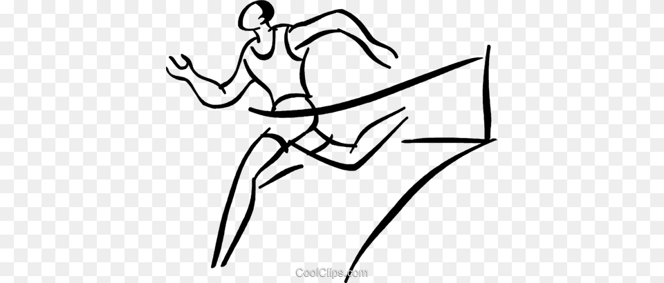 Runner Crossing The Finish Line Of A Race Royalty Vector Clip, Bow, Weapon Free Png