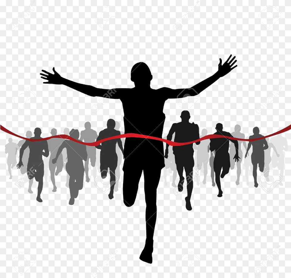 Runner Finish Line Silhouette, Outdoors, Nature, Adult, Person Free Png Download
