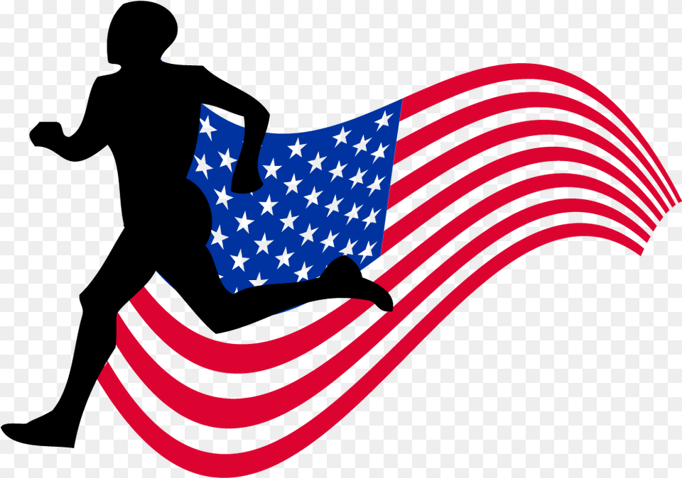 Runner Logo Flag Clipart Usa Flag Runner, American Flag, Aircraft, Transportation, Vehicle Free Png