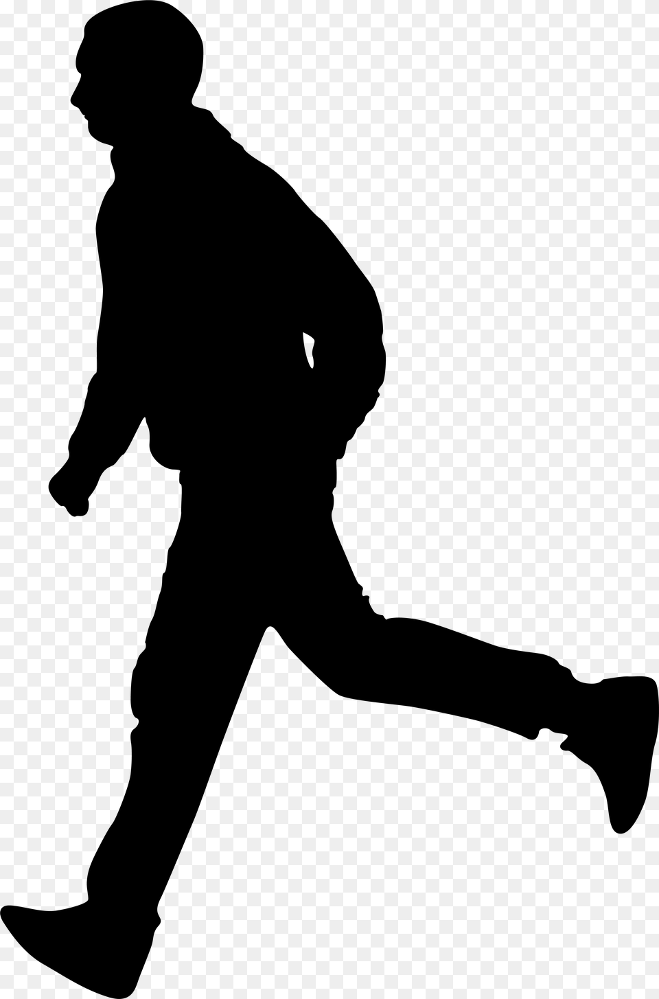 Runner Silhouette Clip Art Running Man Silhouette, Gray Png Image
