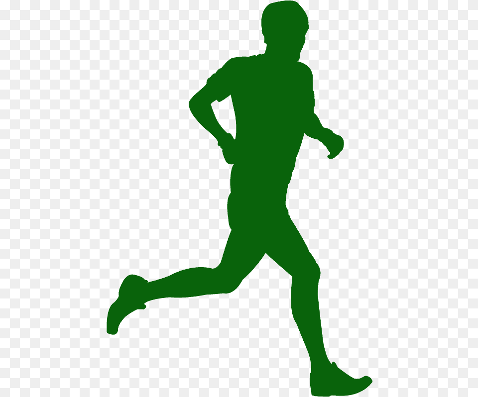 Runner Silhouette Green, Person Free Png