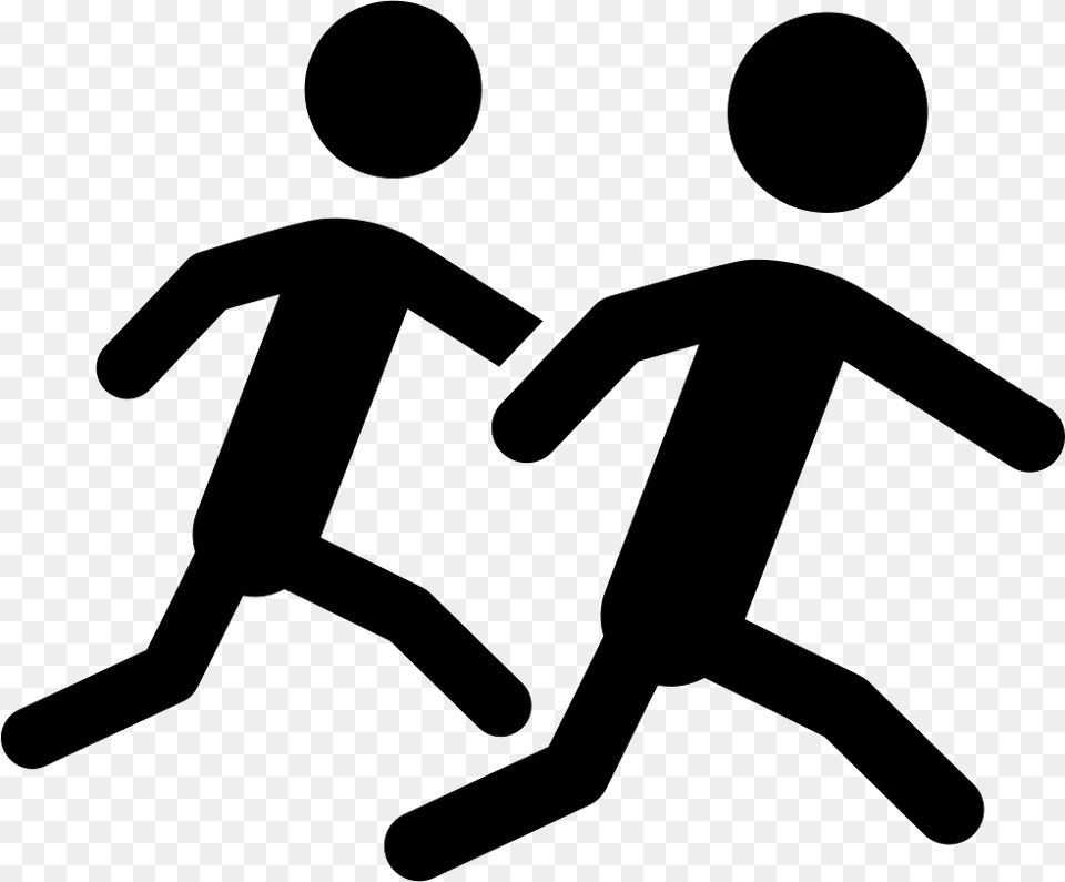 Runners Two Running Icon, Silhouette, Sign, Symbol, E-scooter Png Image