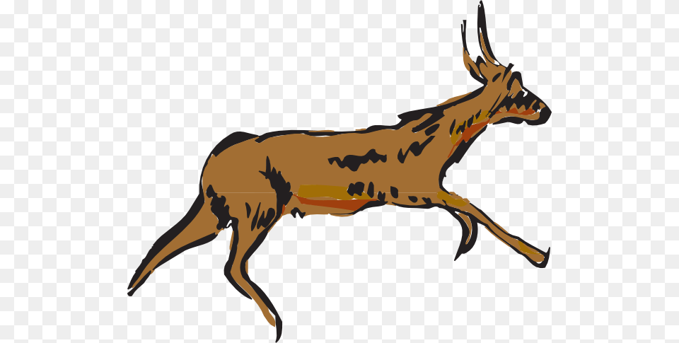 Running Antelope Clip Art, Animal, Deer, Mammal, Wildlife Free Png