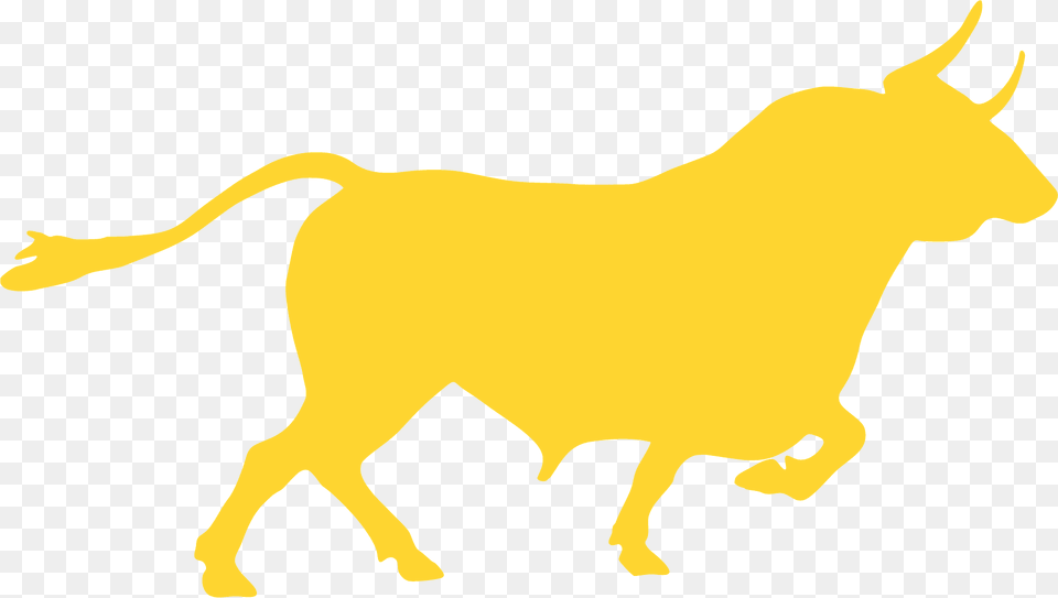 Running Bull Silhouette, Animal, Cattle, Livestock, Mammal Free Transparent Png