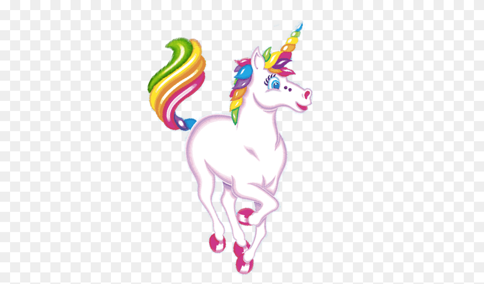 Running Cartoon Unicorn, Animal, Antelope, Mammal, Wildlife Png Image