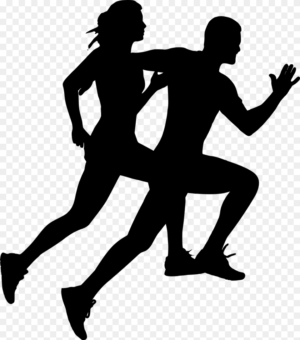 Running Clip Art Of Someone Running, Gray Png Image