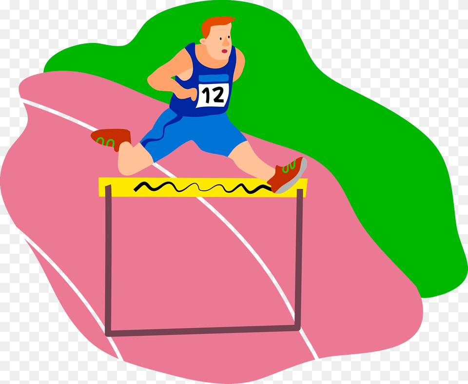 Running Clipart, Baby, Sport, Person, Hurdle Png Image