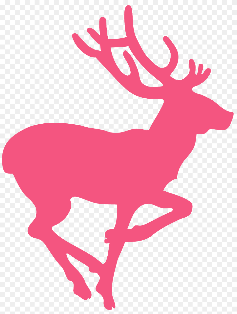Running Deer Silhouette, Animal, Mammal, Wildlife, Elk Png Image