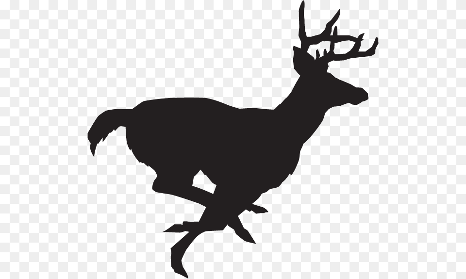 Running Deer Silhouette Deer Running Silhouette, Animal, Mammal, Wildlife, Stencil Free Png