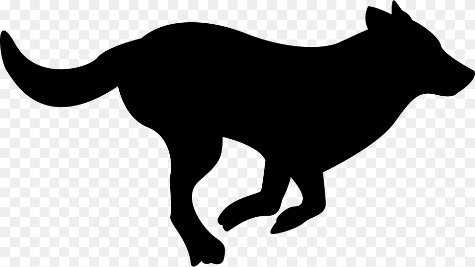 Running Dog Silhouette Black Running Dog Clipart, Stencil, Animal, Kangaroo, Mammal Png Image