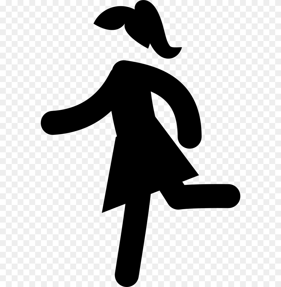 Running Girl Icon Download Girl Running Icon, Silhouette, Stencil Free Png